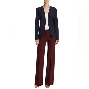 NWT Theory Isita R Wool open front cinched back Blazer Dark Navy Black sz 00
